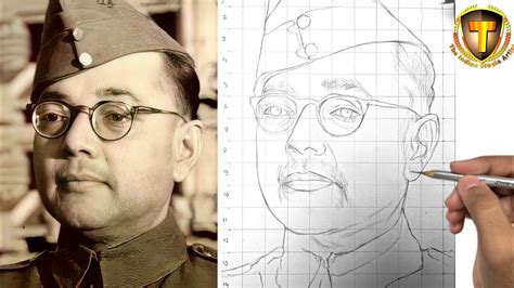 Netaji Subhash Chandra Bose Drawing Step By Step Outline Tutorial How To Draw Netaji Netaji