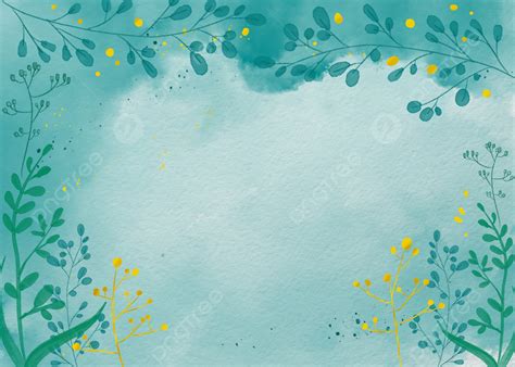 Background Cat Air Daun Bunga Hijau Dengan Latar Belakang Emas Foil