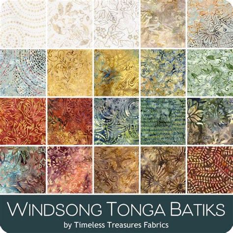 Windsong Tonga Batiks Yardage Timeless Treasures Fabrics Fat