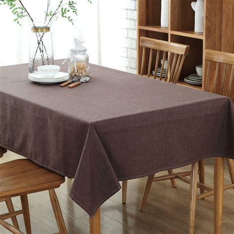 Simple Solid Color Cotton Linen Table Cloth Europe Style Rectangular