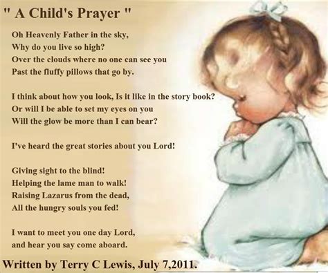 A Childs Prayer Spiritual Poetry Prayer For Mothers Prayer For