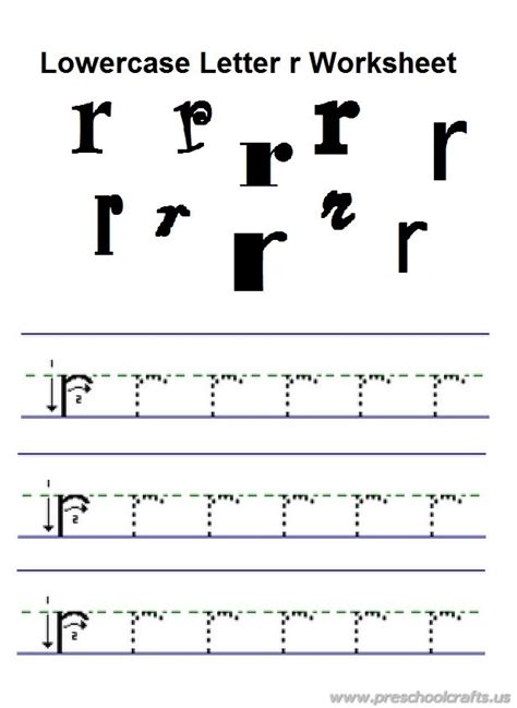 Lowercase Letter R Practice Worksheet For Preschool Free