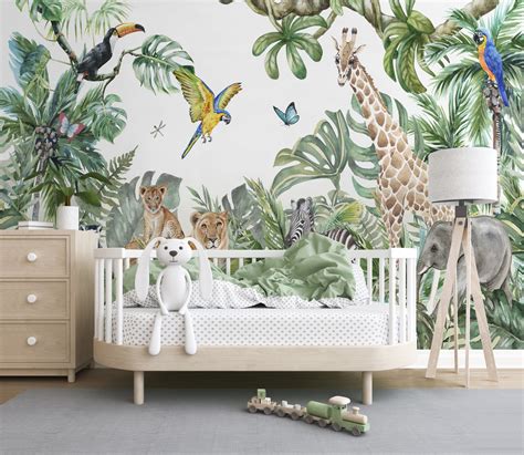 Safari Nursery Wallpaperwallpaper For Nurserysafari Etsy Uk