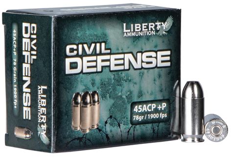 Liberty Civil Defense 45 Acpp 78 Grain Hp 1900 Fps 20 Rounds