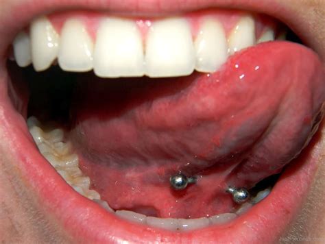 Silver Barbell Tongue Rim Piercing