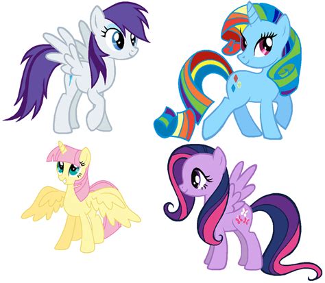 Mlp Pegasus And Unicorn And Alicorn Colour Swaps By