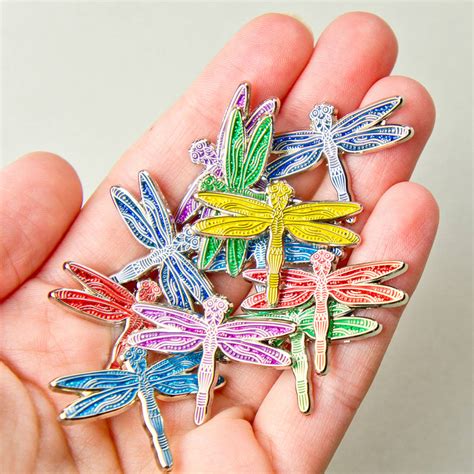 Glitter Dragonfly Pin Choice Of Five Colours By Darwin Designs