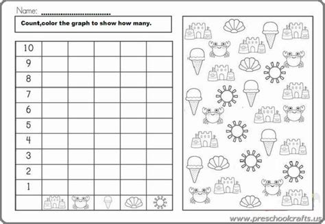 free printable colored graph worksheets preschool and