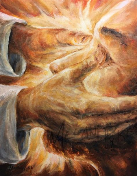 Jesus Heals A Blind Man Art Print On Paper Or Canvas Healing Painting Bible Etsy