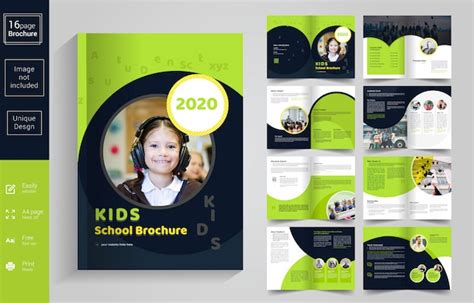 Premium Vector Abstract School Kids Brochure Template