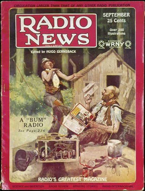 Radio News 1926 Nfront Cover Of Radio News Magazine September 1926