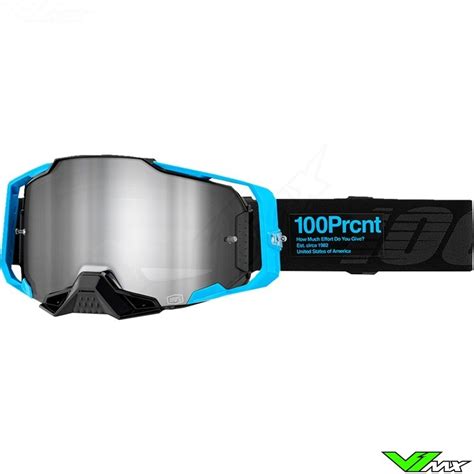 Motocross Goggle 100 Armega Barely2 Silver Mirror Lens