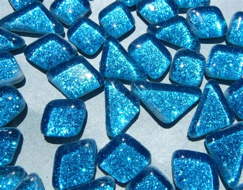 Sky Blue Glitter Puzzle Tiles 100 Grams In Assorted Shapes