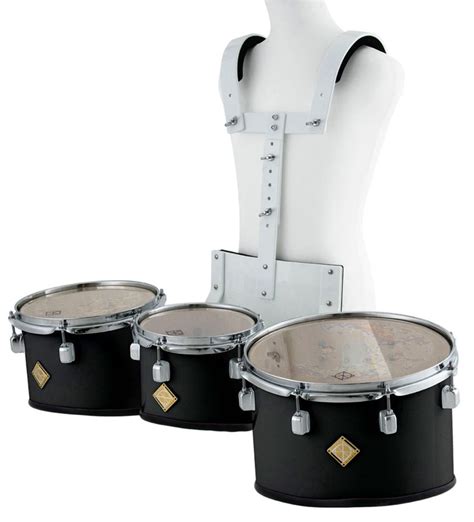 Marching Tenor Drum Trio Set In Black With Carrier Dixon