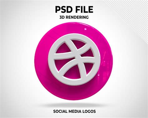 Premium Psd Dribbble Logo 3d Social Media