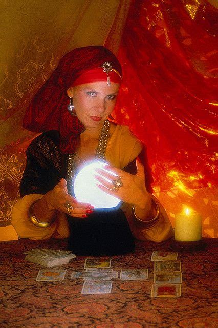 Gypsy Fortune Teller With Crystal Ball And Reading Cards Below In The First Comment Is The