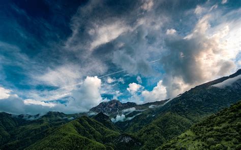 Download Wallpaper 2560x1600 Mountains Sky Clouds