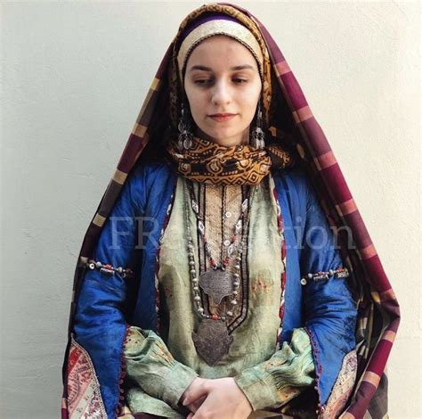 Traditional tools clothes for women studio clothing. Azerbaijani woman's traditional clothing, XIX century ...