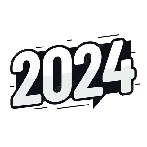 Black And White 2024 Banner Vector, 2024, Black, White PNG and Vector