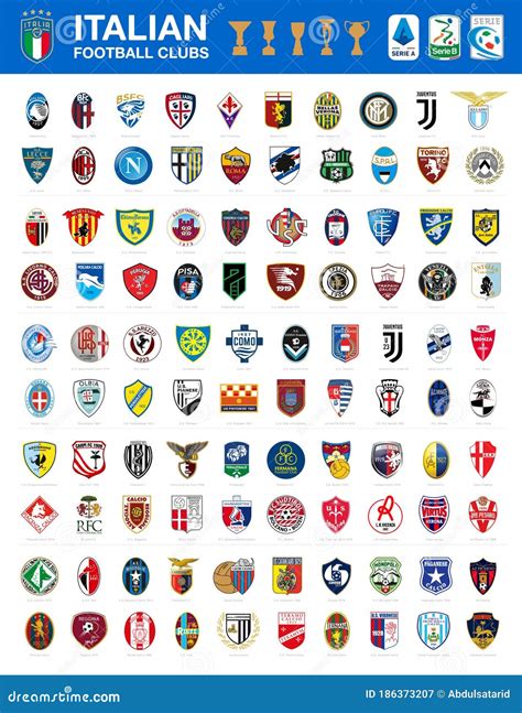logos de clubes de fútbol de italia fotografía editorial ilustración de torneo génova 186373207