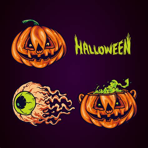 Spooky Halloween Element Set - Download Free Vectors, Clipart Graphics & Vector Art