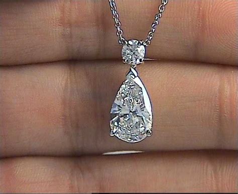 Pear shaped diamond pendant necklace. Pear Shape Diamond Pendant 1.75ct Pear Shape Necklace 18kt ...