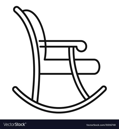 Rocking Chair Icon Outline Style Royalty Free Vector Image