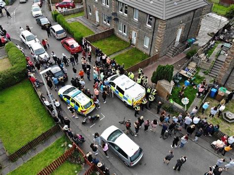 Angry Fife Mob Chant ‘beast And Throw Eggs At House As Man Led Away To