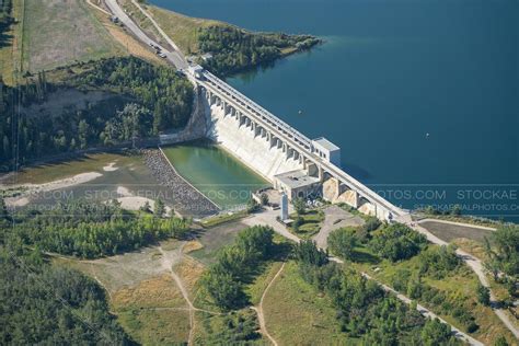 Aerial Photo Glenmore Reservoir Dam Calgary