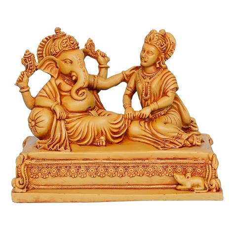 Buy Mukundra Art N Craft Lord Ganesha With Laxmi Ji On Chauki Idol