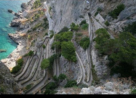 Via Krupp Capri Italy Dangerous Roads Road Italy Photo