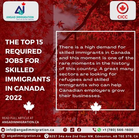 The Top 15 in-demand jobs for skilled immigrants in Canada 2022
