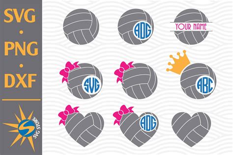 Volleyball Monogram Svg Png Dxf Digital Files Include By Svgstoreshop
