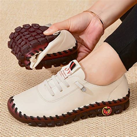 Womens Handmade Comfortable Flat Loafers Breathable Lightweight Non