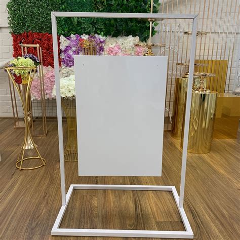 100x75cm Metal Wedding Welcome Acrylic Sign Arch Stand Advertising