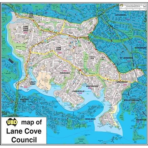 Lane Cove Council Local Government Area Large Map 18000 Lga