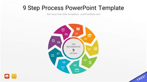 9 Step Process Powerpoint Template Just Free Slide