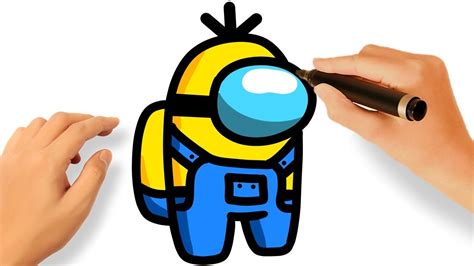 How To Draw Among Us Minion Despicable Me Youtube