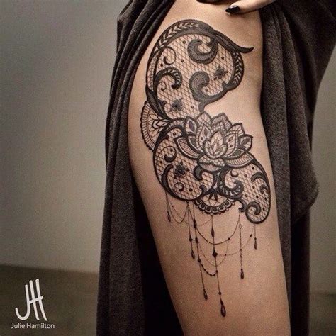 Lace Tattoo Designs For Women For Creative Juice Lace Thigh