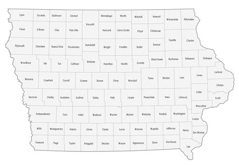 Printable Iowa County Map Printable Map Of The United States