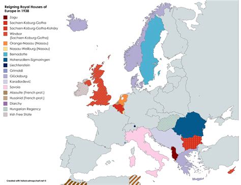 Reigning Royal Houses of Europe in 1938 : MapPorn