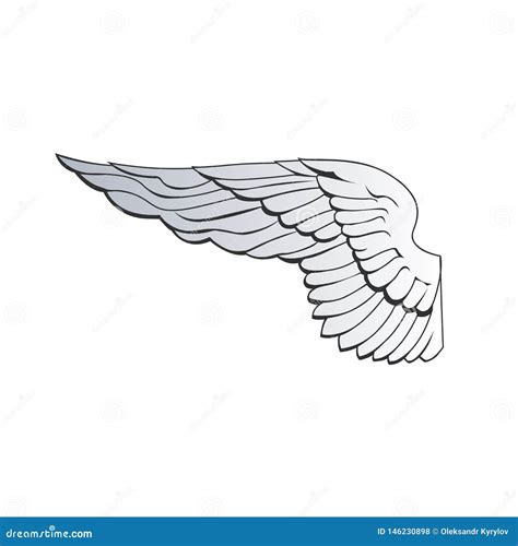 Da Propagação Asa Da águia Para Fora Ou Asa Do Anjo Ilustra o Do Vetor Isolada No Fundo Branco