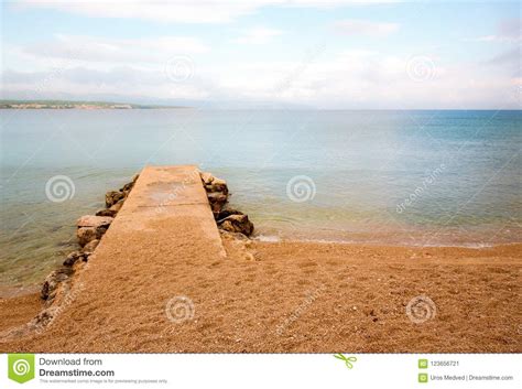 Lonely Dock Stock Image Image Of Beach Evening Blue 123656721