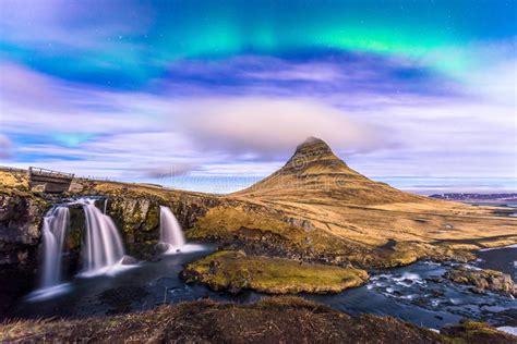 Iceland Landscape Sunrise At Mt Kirkjufell Stock Image Image Of