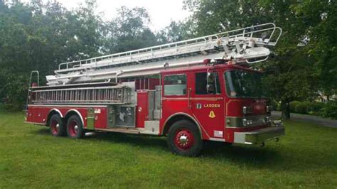 Pierce E 2570 75 Foot Tele Squrt Ladder Fire Truck 8v92 Emergency