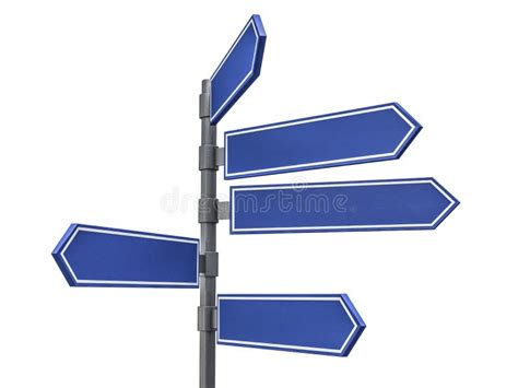 Blank Signs Pointing In Opposite Directions 3d Stock Illustration