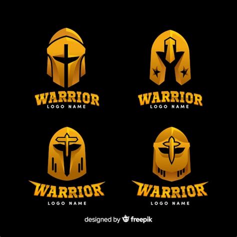 Modern Warrior Sports Logo Collection Free Vector