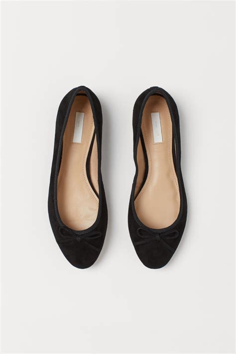 Suede Ballet Flats Black Ladies Handm Us Suede Ballet Flats