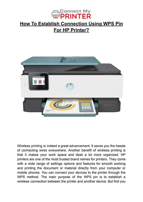 How To Establish Connection Using Wps Pin For Hp Printer By