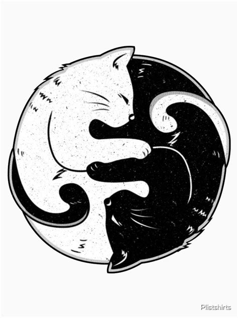 Ying Yang Cat Lover Yin Yang Balance Essential T Shirt By Plistshirts